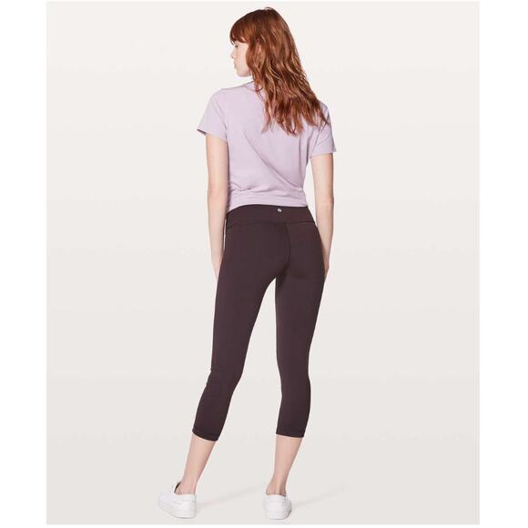 Lululemon Leggings Womens 4 Purple Wunder Under Crop III Full-On Luon 21" - Picture 4 of 13